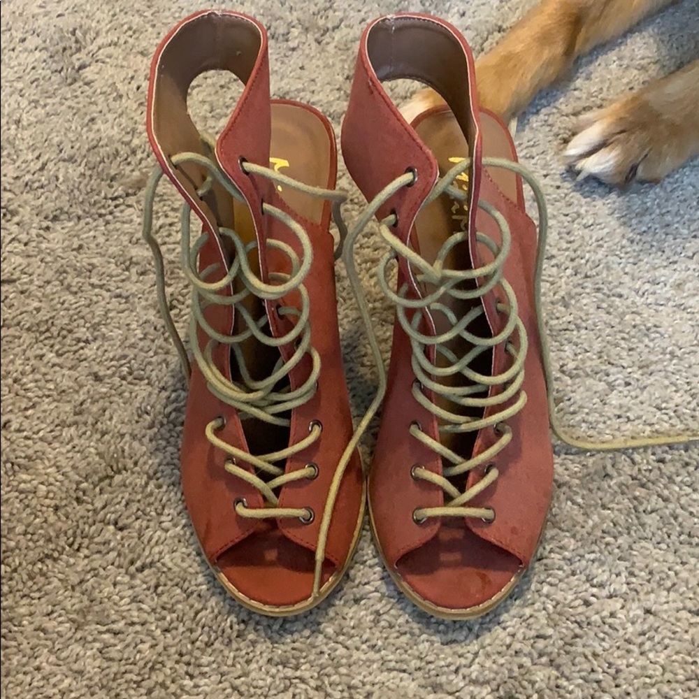 Red suede shoes